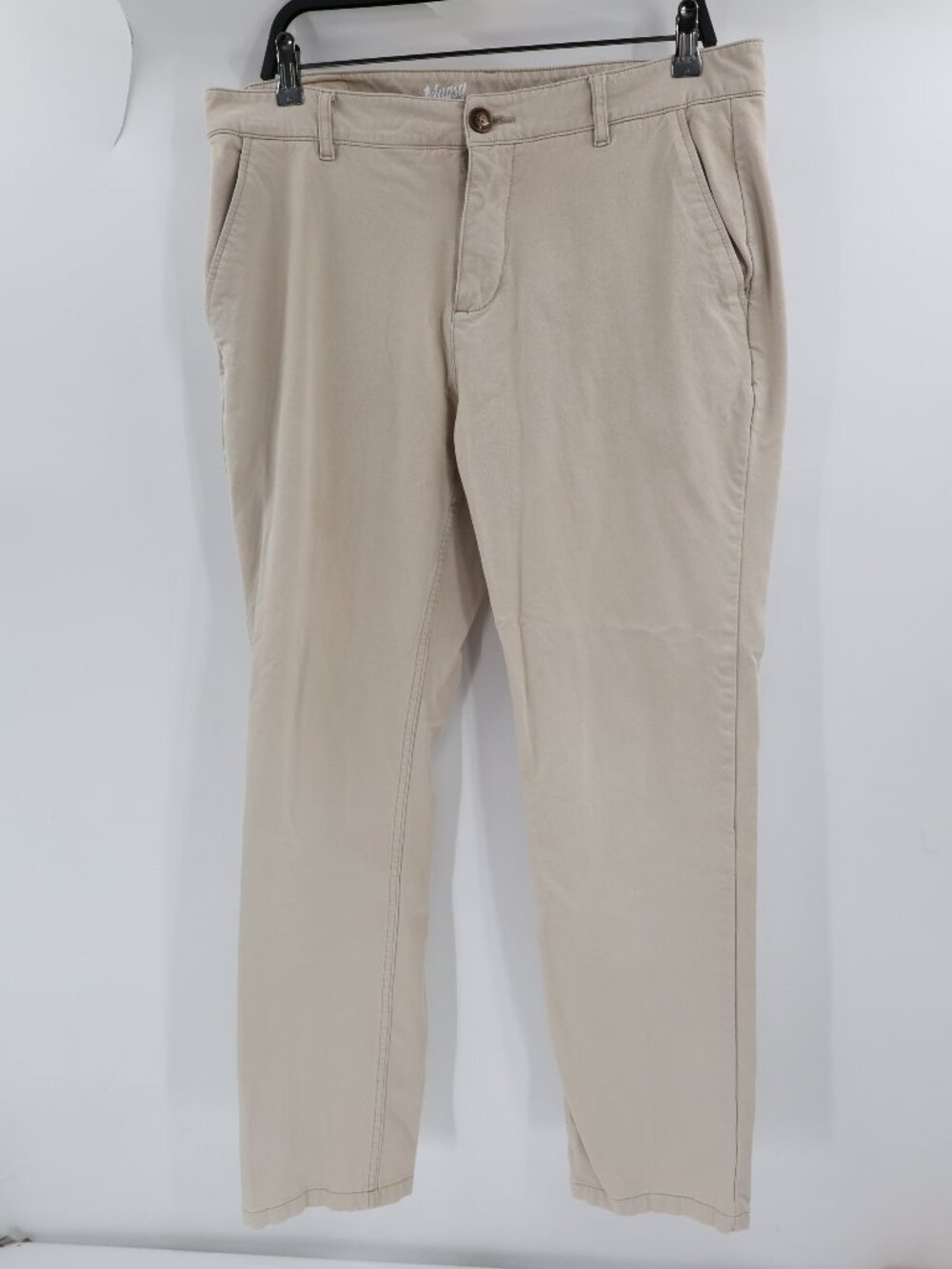 Mugsy Teddys Pants Mens 36x30 Beige Stretch Chino Flat Front Casual work golf